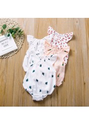 Summer Newborn Infant Baby Girls Romper Gauze Cotton Linen Baby Romper Playsuit Jumpsuit Fashion Baby Clothes