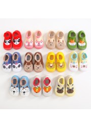 Unisex baby shoes first baby shoes first walkers boy soft sole rubber outdoor baby shoes cute animal socks baby anti-slip