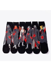 5 Pairs Naruto Cartoon Anime Figure Socks Kakashi Jiraiya Sasuke Gaara Long Tube Socks Men Adult Casual Socks xxx Boy Game Socks