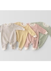 2022 Baby Cotton Soft Baby Clothes Baby Girls Boys Fashion Elegant Long Sleeve O-Neck Newborn Jumpsuit