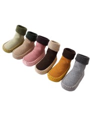 Baby Boy Girl Socks Anti Slip Rubber Soles First Walkers Warm Floor Socks Toddler Floor Socks Shoes Slippers Sewing Thread Socks