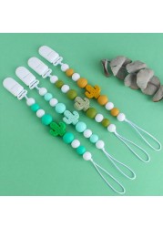 Baby Silicone Infant Toddler Doll Pacifier Soother Nipple Clip Chain Strap Baby Holder Chew Baby Safety Teether Teething