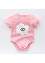 2022 Summer Baby Girls Bodysuits Cotton Cartoon Toddler Girls Rompers Newborn Baby Costume 0-3 Years Kids Infant Girl Clothes