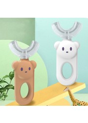 Children's Toothbrush Manual U-shaped Oral Silicone Dental Toothbrush Cute Cartoon Kids Toothbrush Cleaning Artifact