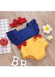 Ma & baby 0-24M Princess Newborn Baby Girls Romper Bow Ruffles Jumpsuit Sunsuit Birthday Party Baby Girls Clothes Costumes D35