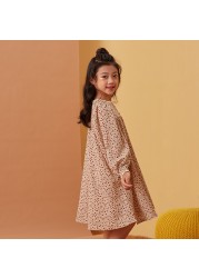 Ton Lion Kids Spring Cute Casual Fashion Long Sleeve Dress Elastic Round Neck Girls Princess Dress Kids