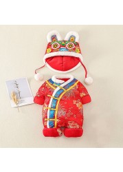 Winter Newborn Baby Romper Boy Girl Traditional Chinese Clothes New Year Costume Party Outfits Infant Rompers Jumpsuit for 0-18M