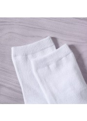 Pure White Baby Socks 5 Pairs Boys and Girls Breathable Cotton Sports Socks For Spring