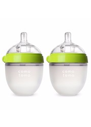 Green/Pink Silicone Baby Bottle 5oz and 8oz Baby Bottles 2 Pack BPA Free Feeding Bottle Babies Kids Drink Milk mamadeiras