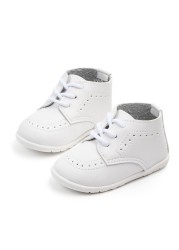 New Baby Shoes Retro Leather Boy Girl Baby Shoes Rubber Sole Anti-slip First Walkers Newborn Infant Moccasins Crib Shoes