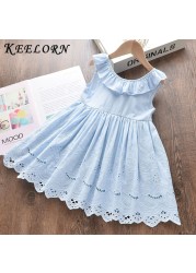 Keelorn Girls Dress Summer 2022 Kids Clothes Sleeveless Hollow Out Baby Princess Dresses For Baby Clothes Vestidos 2-7Y