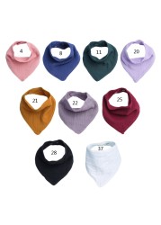 Baby Boy Bib Cotton Newborn Solid Color Triangle Scarf Feeding Saliva Towel Bandana Burp Cloths Boy Girl Shower Gifts