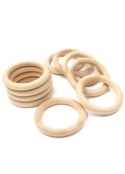 20pcs Natural Wooden Baby Teether Molar Ring Infant DIY Making Safe Teething Accessories Newborn Bracelet Craft Toy