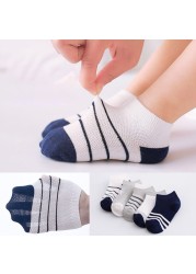 Soft Cotton Children Socks Cute Cartoon Casual Boys Socks Thin Mesh Summer 5pairs/lot Kids Socks Sport Baby Boy Socks 1-12 Years