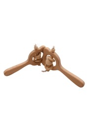 Organic Baby Teether Product Beech Wooden Rattle Teether DIY Wood Personality Hanging Eco-friendly Safe Baby Teething Chew Toys