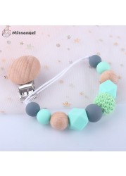 Pacifier Clip Baby Girls Silicone Teething Beads Paci Holder Clips Soothie Teether Toy Chewbeads Birthday Baby Shower Gift 2022