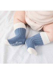 4pairs/lot Newborn Baby Boy Girl Socks Ribbed Toddler Winter Non-slip Socks 0-3 Years Kids Winter Autumn Spring Baby Girl Stuff