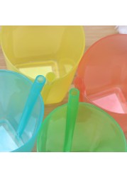 4pcs Candy Color Sippy Water Cups Practical Large Capacity Straw Cups For Children Kids Random Color