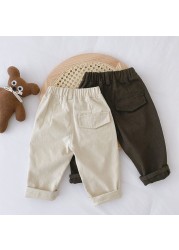 MILANCEL 2022 Spring New Baby Solid Pants Boys Pants Fashion Boys Short Jeans Kids Pants