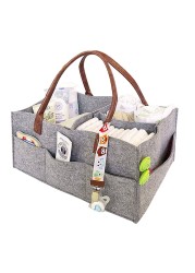 Baby Diaper Caddy Organizer Portable Holder Bag Baby Felt Storage Nursery Basket Foldable Maternity Nursery Organizer Bag