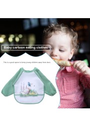 Baby Bibs Cute Animal Print Long Sleeve Waterproof Baby Bib