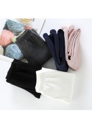 Girls Leggings Cotton Leggings Elastic Waist Warm Winter Clothes Thick Long Fleece Kids Solid Color