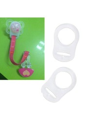 12pcs Transparent Silicone Button Ring Dummy Pacifier Holder Clip Adapter for Baby Mam Soother