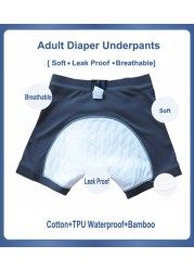 Elderly Men Seamless Boxer Underwear Washable Adult Cloth Diapers Leakproof Reusable Teenagers Non-Washable Cloth Diapers