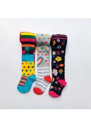 3pcs Girls Plaid Tights Kids Socks Spring Autumn Christmas Baby Girl Clothes Floral Striped Tights For Girls Pantyhose