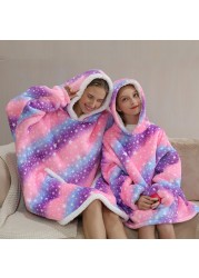 Family Hoodie Oversized Homewear Fleece Warm Sherpa Blanket Girls Thick Sleepwear, If You Need Two Sweatshirt, Please Order Two