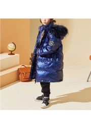 Tons Lion Kids Children's Winter Clothes Duck Down Boys Warm Mid-Length Jacket Coat Clothes