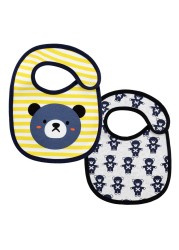 2pcs/lot infant new cartoon animal pure cotton absorbent comfortable baby bib boys and girls soft three-layer saliva towel