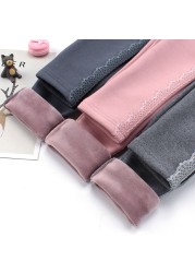 Baby Girls Winter Leggings Winter Thick Warm Lace Leggings Soft Velvet Fit Girls Leggings Pencil Leggings Leggings