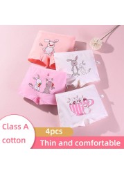 4 Pieces/Lot 2-12Y Children Underwear Cotton Girls Panties Cute Pattern Kids Boxer Briefs Child Soft Girl Pants safety pants