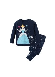 Disney Princess Pajamas Sets Cotton Snow White Girls Sleepwear Unicorn Sleepwear 2-8 Years Kids Children's Sleepwear Set