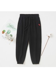 Spring Autumn Girls Pants Cotton Solid Pants Trousers For Baby Boys Casual Track Pants