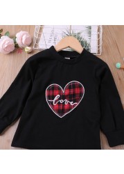 2022 New Autumn Casual Long-sleeved Suit Top Plaid Skirt 2pcs Kids Girls Clothing Sets Children Valentine's Day