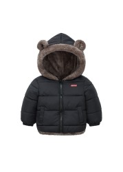 Kids Clothes Cotton Thick Down Girls Jacket Baby Winter Warm Coat Kids Zipper Hooded Costume Boys Outwear JYF