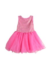 Summer Patchwork Mesh Princess Dress Sleeveless Party Dress Embroidered Baby Dress Children's Clothing