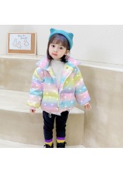 Autumn Winter Children Down Jackets For Baby Boys Girls Solid Thick Warm Fleece Kids Blouse Coats Outerwear