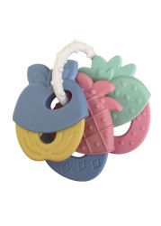 Baby Fruit Pattern Soft Rubber Rattle Toy Teether Newborn Chews Food Grade Silicone Teething Infant Training Bed Toy Chewing Baby Toys