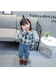 Baby Girls Clothes Sets Kids 2022 Fashion Infant Spring Autumn Sweet 2pcs Print Clothes Doll Collar Tops+Pants Baby Suits