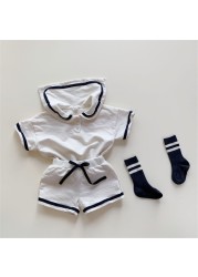 Fashion Baby Boys Girls Clothes Set for Summer Preppy Style Kids Casual Short Sleeve Top + Shorts 2pcs Baby Clothes for 0-4Y