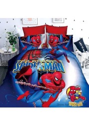 Disney Kids New Captain America The Avengers Spiderman Baby Bedding Set Twin Single Duvet Cover Pillowcase For Boys Children Gift