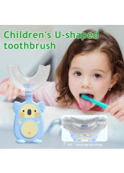 New Hot Children Smart 360 Degree U-Shape Manual Toothbrush Cartoon Pattern Kids Toothbrush 2-12Y With Soft Silicone Head