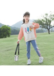 WKPK 4-18Year Girl Clothes New Spring Autumn Outdoor Casual Fashion Children Sportswear Cotton Comfortable Soft Kids Clothes