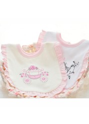 Embroidered Baby Bibs Saliva Towel Soft Infant Newborn Bandana Bib Double Layer Burp Cloths Reusable Feeding Scarf Baby Stuff