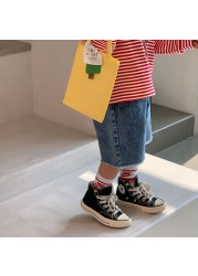 2022 spring new children's wear girls fashion loose denim shorts jeans 2-31