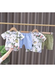 New summer baby girls clothes suit children boys fashion cotton T-shirt shorts 2pcs/sets baby casual outfit kids tracksuits