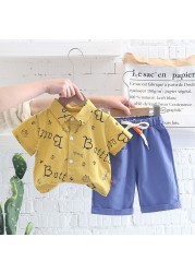 Summer Baby Clothes Suit Children Boys Letter Print T-shirt + Pants 2pcs/set Baby Casual Clothes Infant Kids Tracksuit Suit